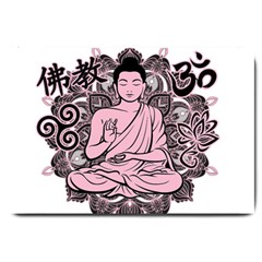 Ornate Buddha Large Doormat  by Valentinaart