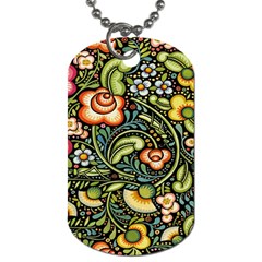 Bohemia Floral Pattern Dog Tag (two Sides) by BangZart