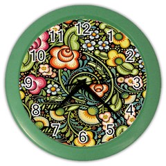 Bohemia Floral Pattern Color Wall Clocks by BangZart