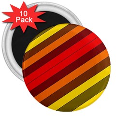 Abstract Bright Stripes 3  Magnets (10 Pack)  by BangZart