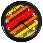 Abstract Bright Stripes Wall Clocks (Black) Front