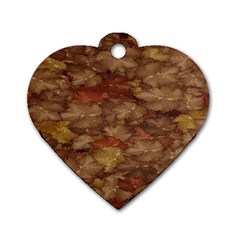 Brown Texture Dog Tag Heart (two Sides) by BangZart