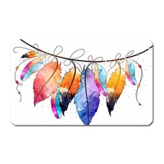 Watercolor Feathers Magnet (rectangular) by LimeGreenFlamingo