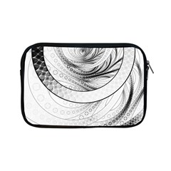 Enso, A Perfect Black And White Zen Fractal Circle Apple Ipad Mini Zipper Cases by jayaprime