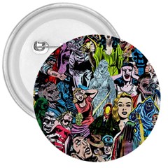 Vintage Horror Collage Pattern 3  Buttons by BangZart