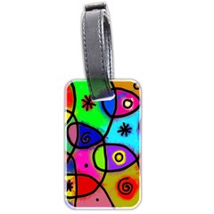 Digitally Painted Colourful Abstract Whimsical Shape Pattern Luggage Tags (two Sides) by BangZart