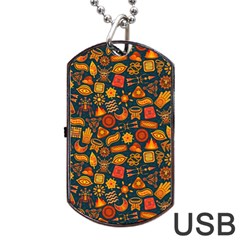 Pattern Background Ethnic Tribal Dog Tag Usb Flash (two Sides) by BangZart