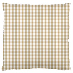 Christmas Gold Large Gingham Check Plaid Pattern Large Cushion Case (two Sides) by PodArtist