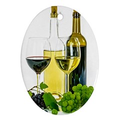 White Wine Red Wine The Bottle Ornament (oval) by BangZart