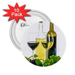 White Wine Red Wine The Bottle 2.25  Buttons (10 pack)  Front