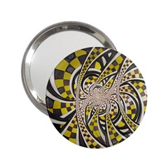 Liquid Taxi Cab, A Yellow Checkered Retro Fractal 2 25  Handbag Mirrors by jayaprime