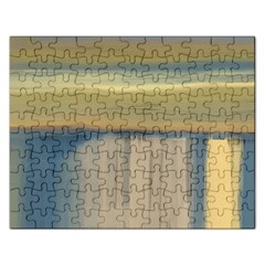 Denim-blue And Buttercream Rectangular Jigsaw Puzzl by digitaldivadesigns