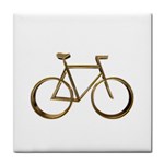 Elegant Gold Look Bicycle Cycling  Tile Coasters Front