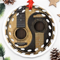 Old And Worn Acoustic Guitars Yin Yang Ornament (round Filigree) by JeffBartels