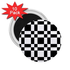 Checkerboard Black And White 2 25  Magnets (10 Pack)  by Colorfulart23