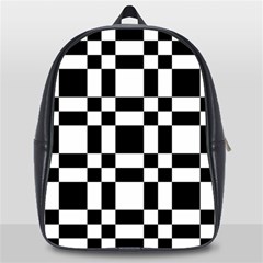 Checkerboard Black And White School Bags(large)  by Colorfulart23