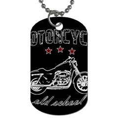 Motorcycle Old School Dog Tag (one Side) by Valentinaart