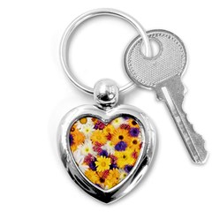 Colorful Flowers Pattern Key Chains (heart)  by BangZart