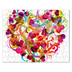 Abstract Colorful Heart Rectangular Jigsaw Puzzl by BangZart