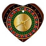 Casino Roulette Clipart Heart Ornament (Two Sides) Back