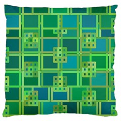 Green Abstract Geometric Large Flano Cushion Case (one Side) by BangZart