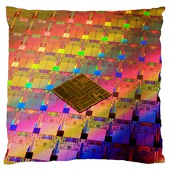 Technology Circuit Pentium Die Large Flano Cushion Case (one Side) by BangZart