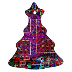 Technology Circuit Board Layout Pattern Christmas Tree Ornament (two Sides) by BangZart