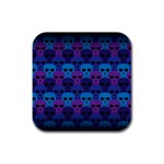 Skull Pattern Wallpaper Rubber Square Coaster (4 pack)  Front