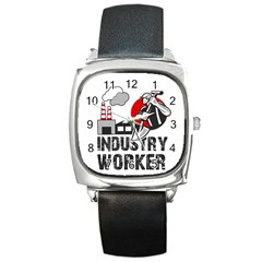 Industry Worker  Square Metal Watch by Valentinaart