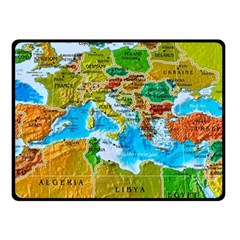 World Map Double Sided Fleece Blanket (small)  by BangZart