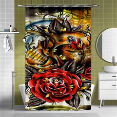 Flower Art Traditional Shower Curtain 48  X 72  (small)  by BangZart