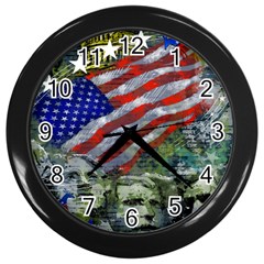 Usa United States Of America Images Independence Day Wall Clocks (black) by BangZart