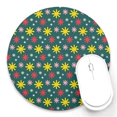 The Gift Wrap Patterns Round Mousepads by BangZart