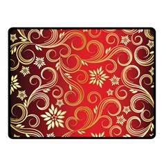 Golden Swirls Floral Pattern Double Sided Fleece Blanket (small)  by BangZart