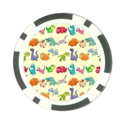 Group Of Funny Dinosaurs Graphic Poker Chip Card Guard by BangZart