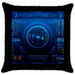 Technology Dashboard Throw Pillow Case (Black) Front