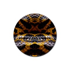 Textures Snake Skin Patterns Rubber Coaster (round)  by BangZart