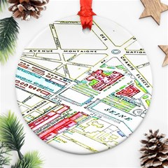 Paris Map Ornament (round) by BangZart