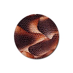 Snake Python Skin Pattern Rubber Coaster (round)  by BangZart