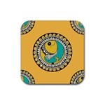 Madhubani Fish Indian Ethnic Pattern Rubber Coaster (Square)  Front