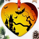 Halloween Night Terrors Heart Ornament (Two Sides) Front