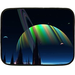 Planets In Space Stars Double Sided Fleece Blanket (mini)  by BangZart