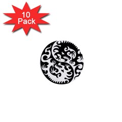 Ying Yang Tattoo 1  Mini Buttons (10 Pack)  by BangZart