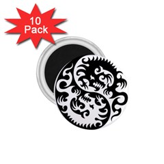 Ying Yang Tattoo 1 75  Magnets (10 Pack)  by BangZart