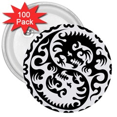 Ying Yang Tattoo 3  Buttons (100 Pack)  by BangZart