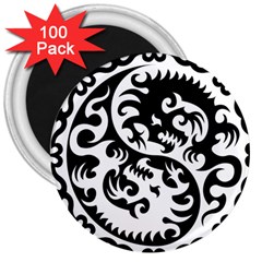 Ying Yang Tattoo 3  Magnets (100 Pack) by BangZart