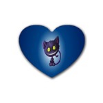 Funny cute cat Heart Coaster (4 pack)  Front