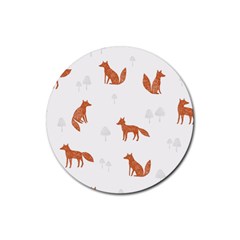 Fox Animal Wild Pattern Rubber Round Coaster (4 Pack)  by BangZart