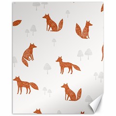 Fox Animal Wild Pattern Canvas 11  X 14   by BangZart