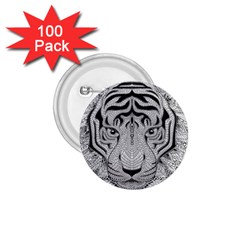 Tiger Head 1 75  Buttons (100 Pack)  by BangZart